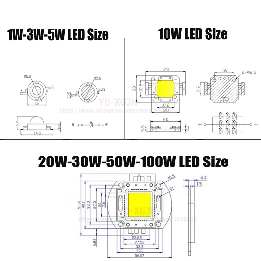 Hot IR High Power LED Chips  3W 5W 10W 20W 30W 50W 100W 730Nm 850Nm 940Nm for Emitter Diode COB integrated Matrix Light Beads