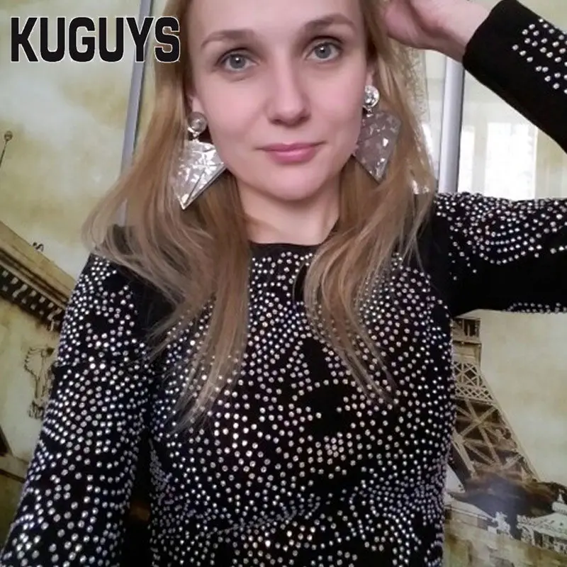 KUGUYS Acrylic Laser Triangle Drop Earrings Gold Silver Color Fashion HipHop Rock Punk Geometric Girls Jewelry