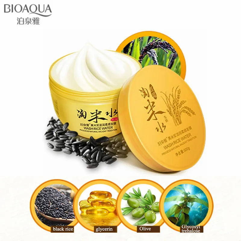 

BIOAQUA Brand 500ml Traditional Wash Rice Fermentation Water Hair Mask Deep Repair Frizz Damaged Hair Smooth Hair Conditioner