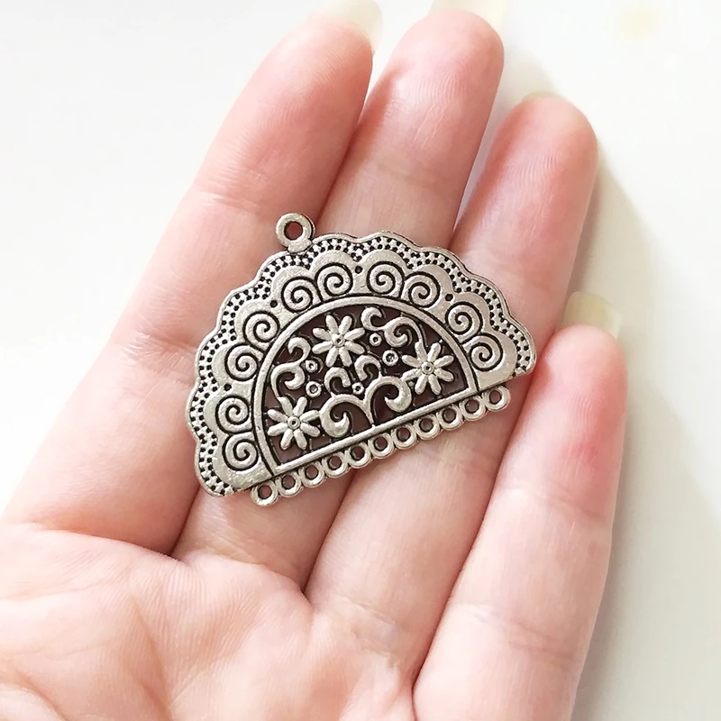 New Fashion 39*29mm 4pieces/bag Retro  Zinc Alloy Tassel Loop Linker for DIY Necklace Earring Connectors Charms