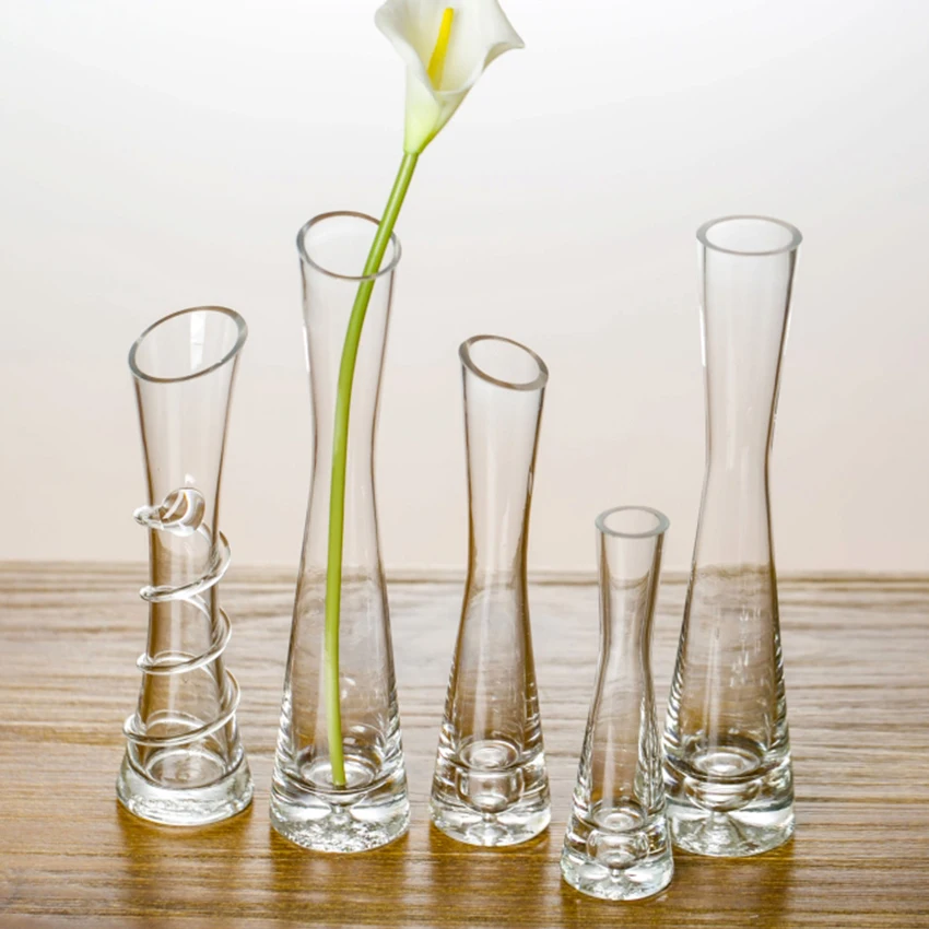 

Transparent Glass Hydroponic Vase, The Slender High Fashion Style, Small Dining Table, Home Decor, New Superior Quality