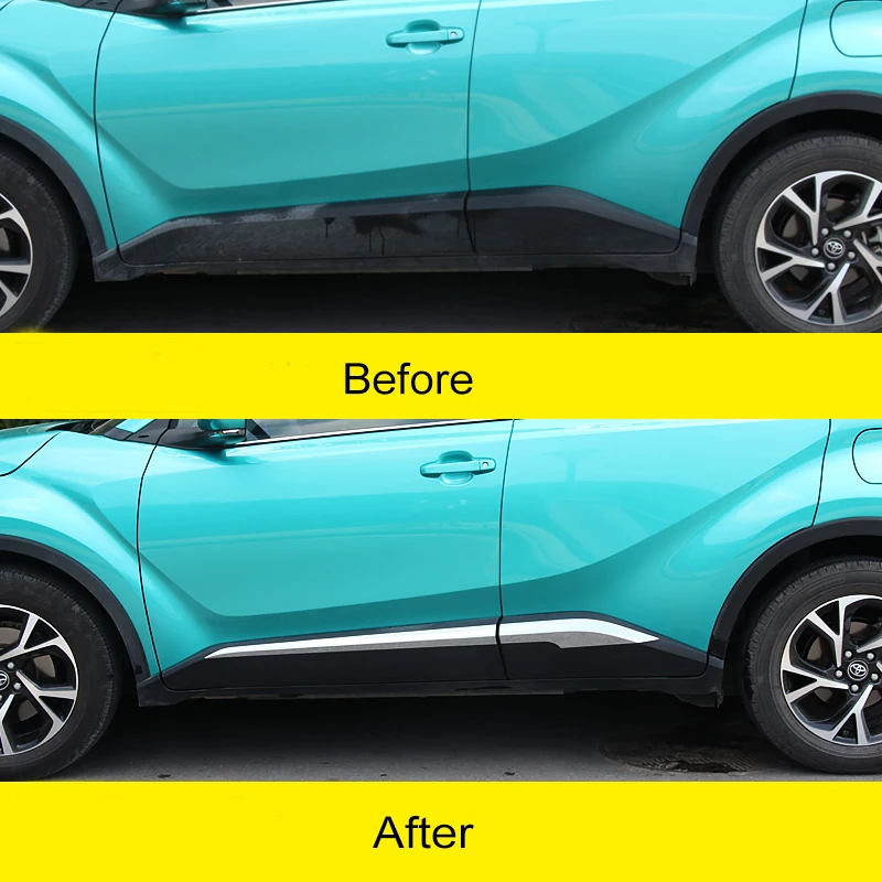 ABS Chrome Door Side Line Lining Body Molding Garnish Trim Cover Strip Protector Guard For Toyota C-HR CHR 2017 2018