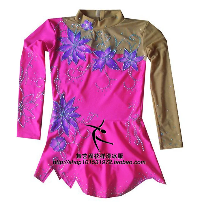 Crystal Custom Child Gymnastics Competition Dress Beautiful New Brand Vogue Figure Skating Dresses For Competition G2833