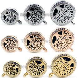 With Chain Gift of Life with Crystals 20mm-30mm Stainless Steel Aromatherapy Essential Oils Heart Diffuser Locket Necklace