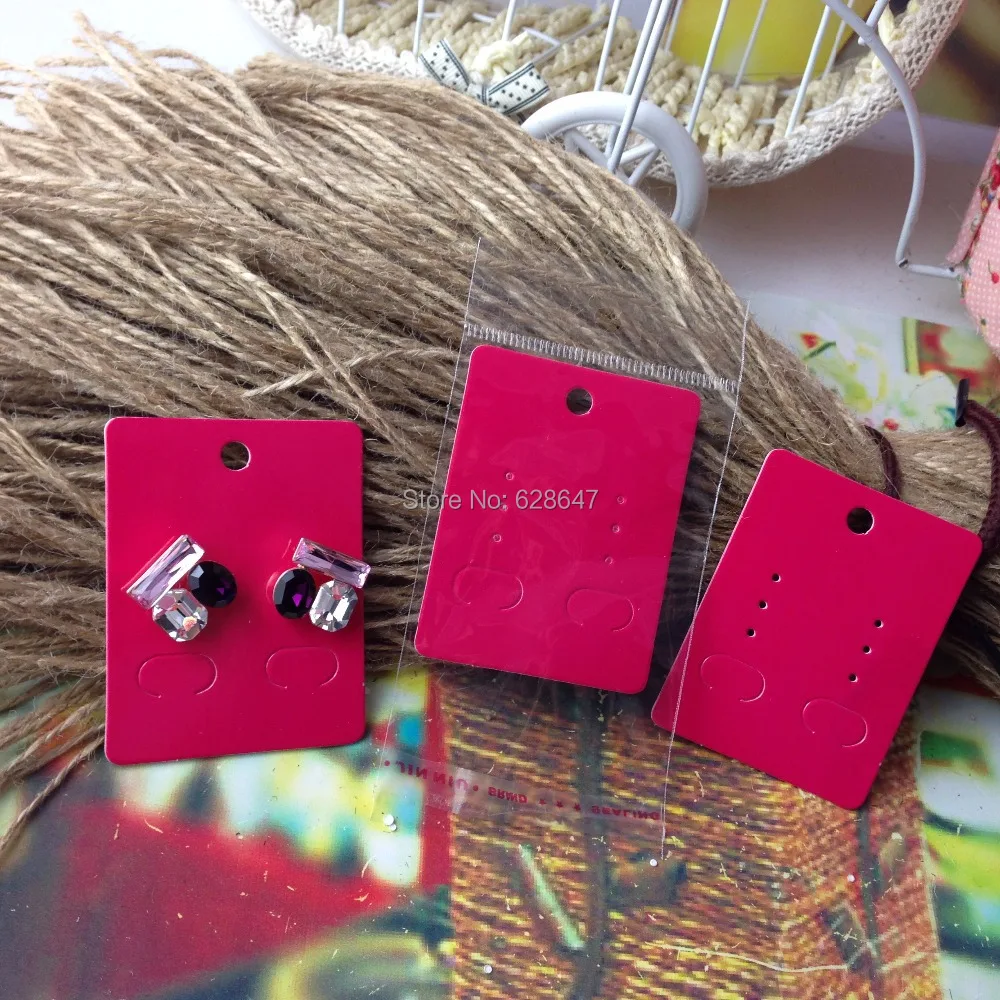 

2015 New Blank hot pink Necklace Card and Earring card Display Cards Custom Logo MOQ: 1000 Earring Logo Printting Cost Extra