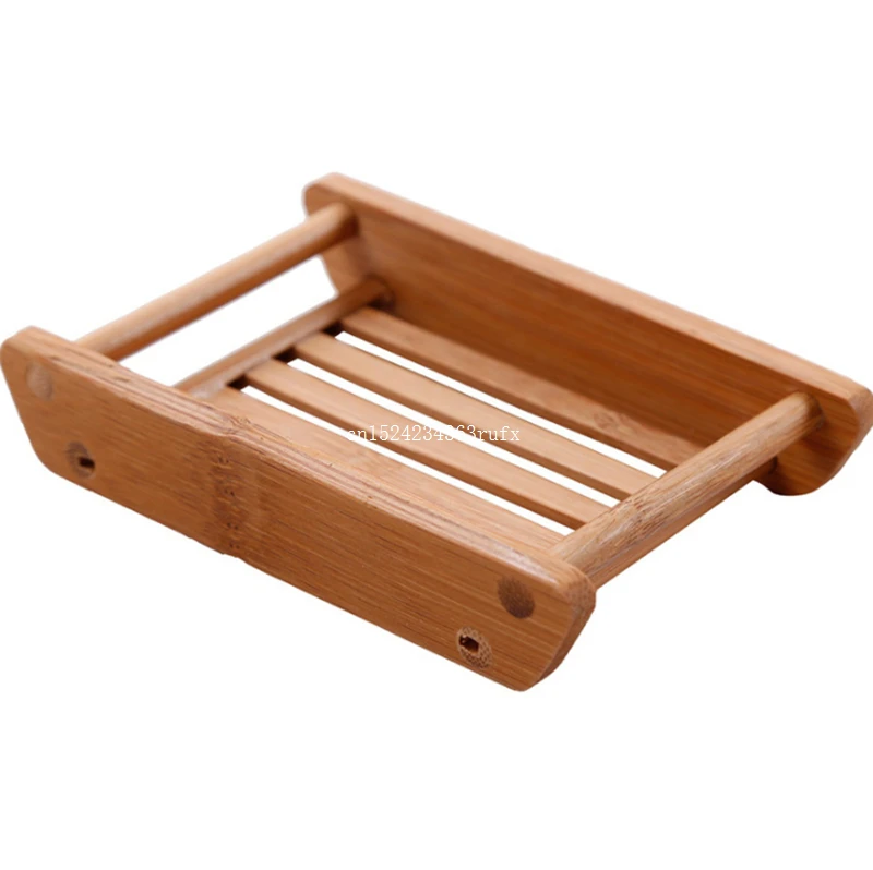 100pcs Bathroom Soap Dish Handmade Draining Soap Holders Wooden Simple Bamboo Soap Box Wholesale