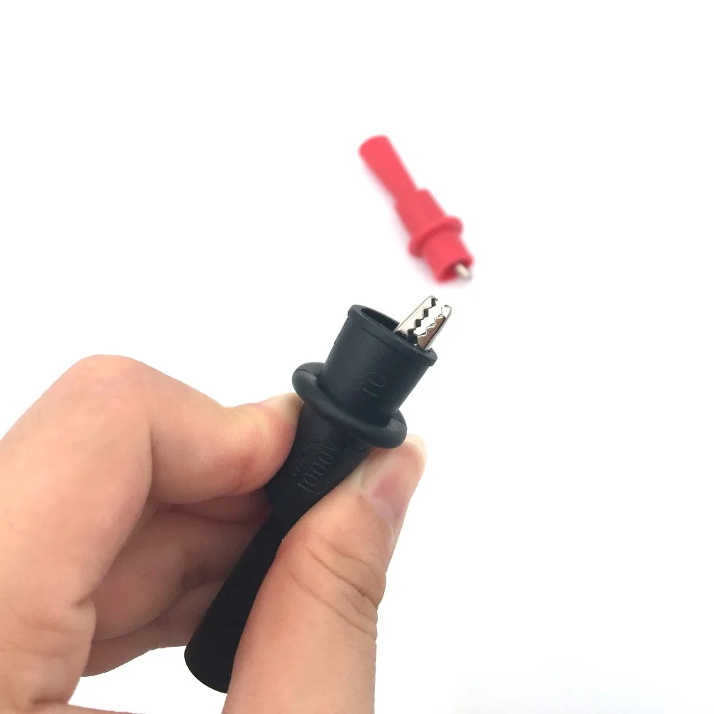 2Pcs Insulated MultiMeter Test Leads Alligator Clips Crocodile Clamp MultiMeter Test Probe for Insulated Test Leads
