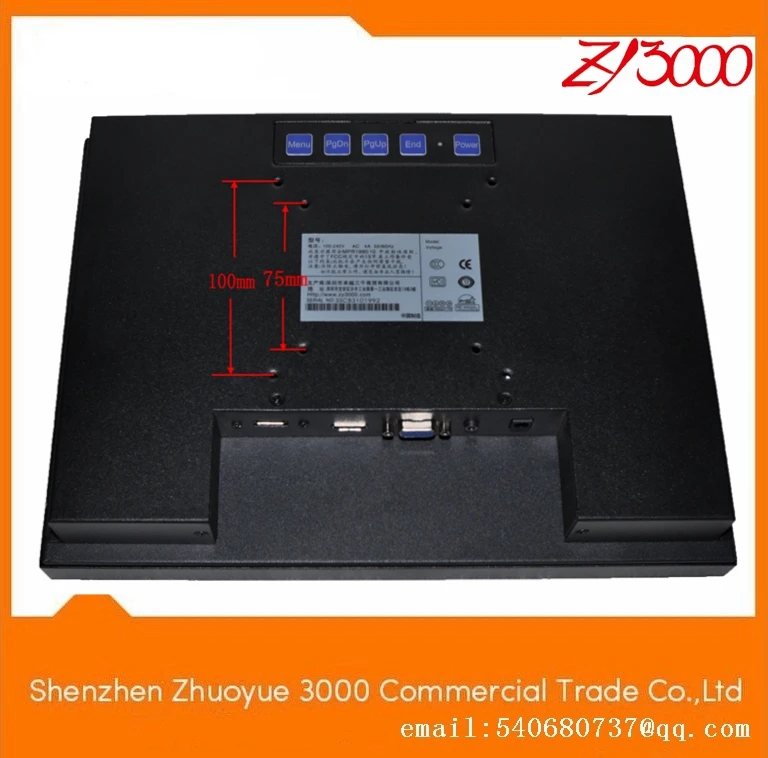 new stock 17 inch 4:3 1280*1024 lcd TFT metal casing open frame  resistive touch screen Industrial monitor image 3
