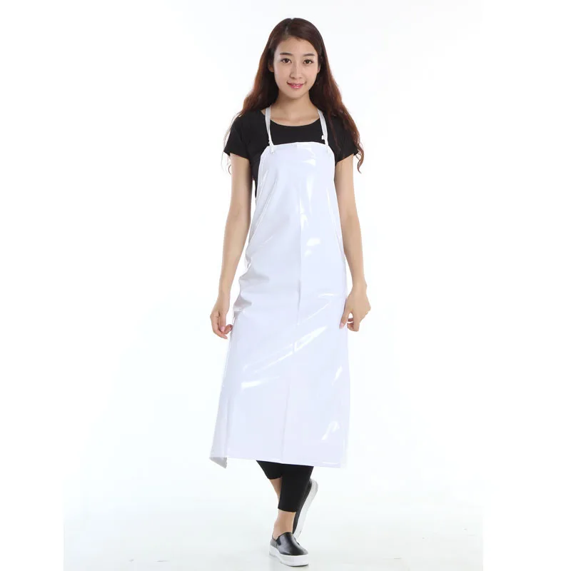 White Waterproof Apron Food Factory Kitchen Long Oil-proof Waist Canteen Waterproof Bib Rice Table Apron