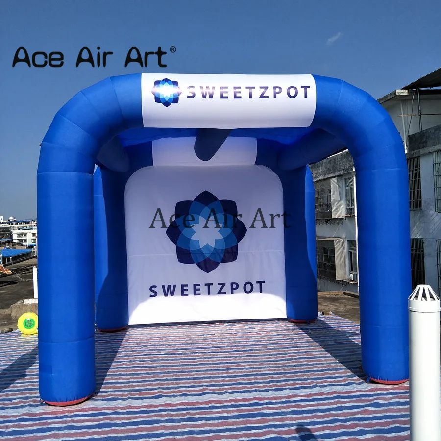 Customized Best Quality Blue Inflatable Square Tent Royal Blue Event Station Tent for Exhibition Shows or Party Events