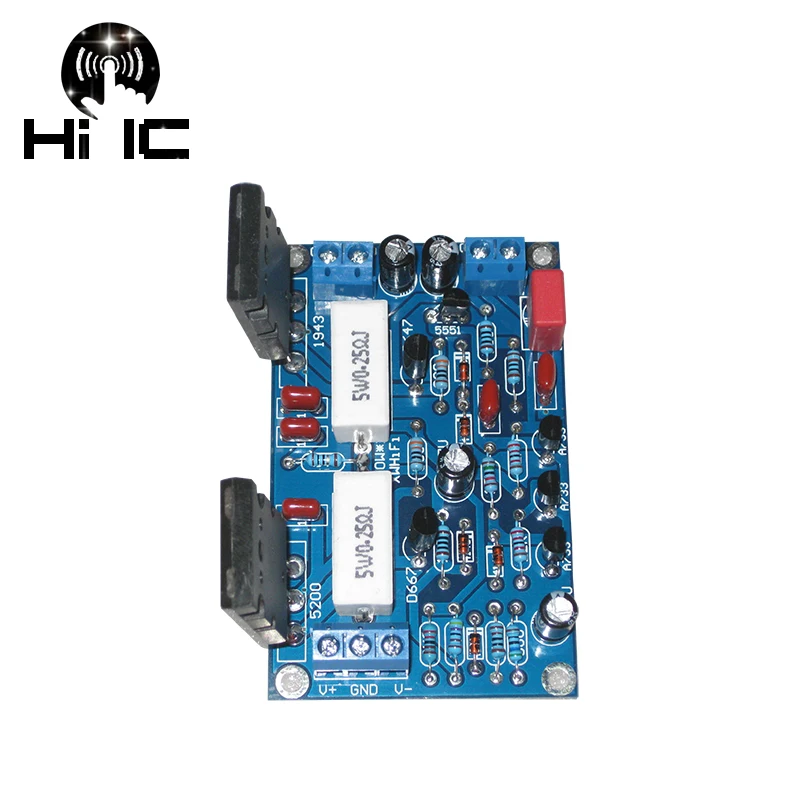 Оливковый двойной DC 35 В 2SC5200 + 2SA1943 моноканальный бесшумный HIFI аудиоусилитель плата 100 Вт