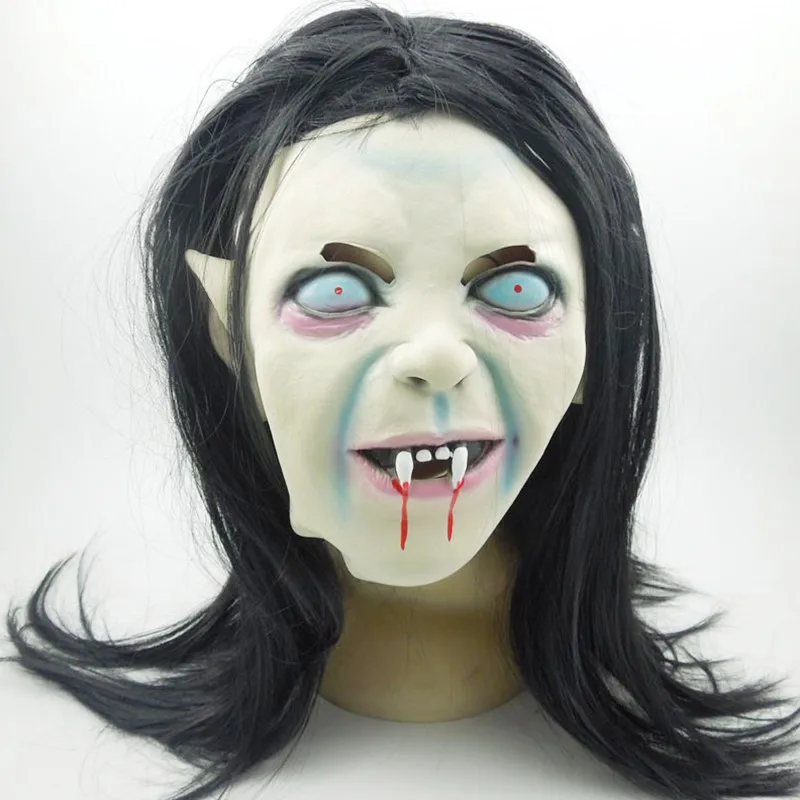 

New Halloween Scary Costumes Latex Hood Fetish Mask Zombie Ghost Walking Dead Latex Mask Carnival Purim Masquerade Party Cosplay
