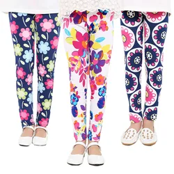 Leggings classici per bambina con stampa floreale per bambini 2-14Y