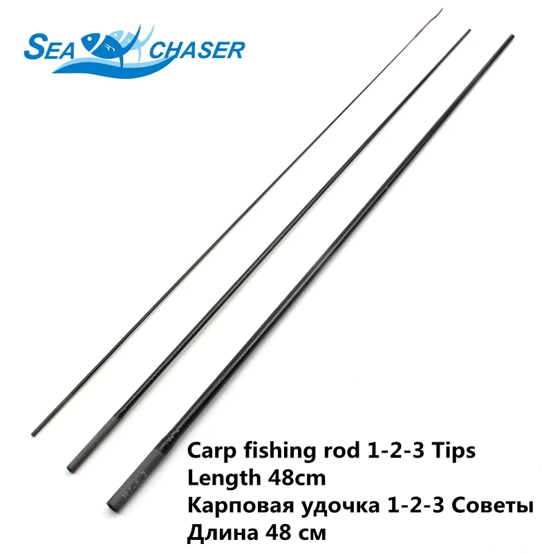 

5pcs Carp fishing rod 1-2-3 Tips 48cm Diameter 44mm-63mm Carbon Fiber Telescopic Fishing Rod Accessories Fishing rod repair