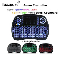 Original iPazzPort Portable Hand-Held Wireless Touchpad Remote Control Russian Keyboard With RGB Backlight for PC Android TV Box