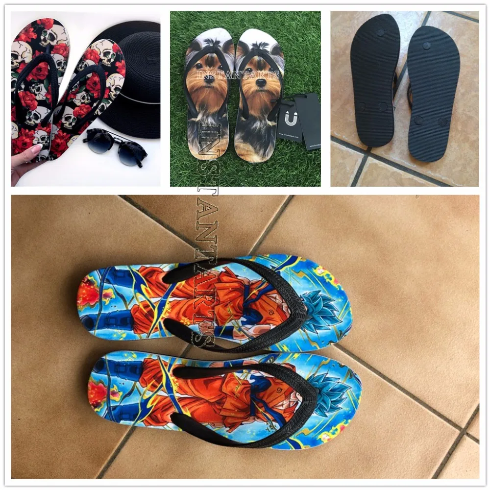 INSTANTARTS Men\'s Summer Rubber Flip Flops Customized Images / Drop Shipping / Wholesales Non-Slip Lightweight Durable Slippers