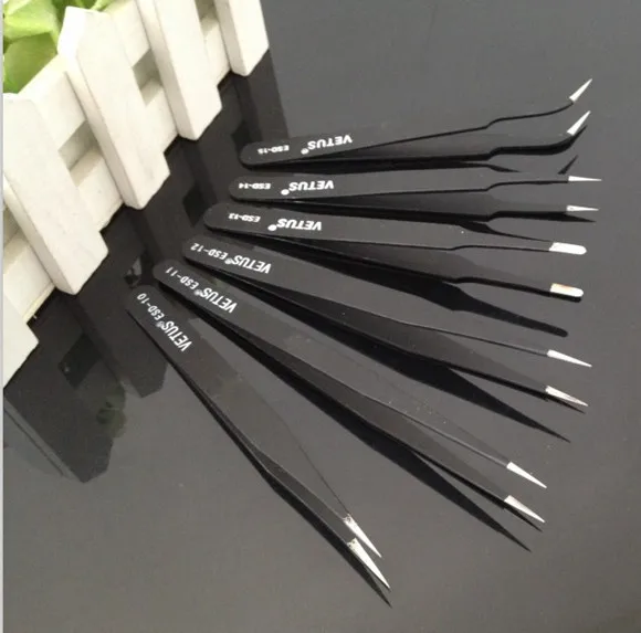 Wholesale Hand Tools Anti-static ESD Tweezers Set Straight Curved Electronic Craft Jewellery