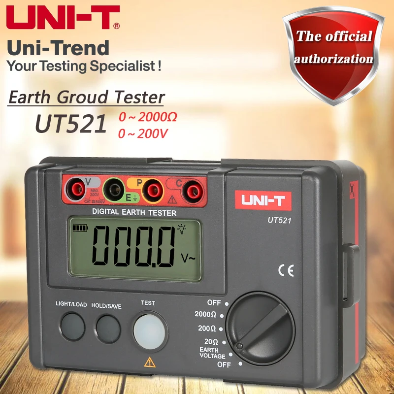 UNI-T UT521/UT522 Portable Digital Earth Resistance Testers; 2-Wire/3-Wire Measurement