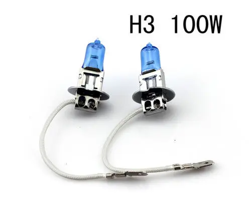 

2Pcs H3 100W 5500k XENON Super White Halogen Car Headlight Bulbs FREE SHIPPING