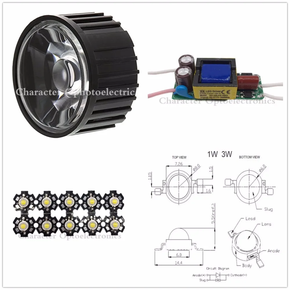 

10X 3W Plant Grow Full Spectrum 380-840nm High Power LED + 10pcs lens + 1pcs 6-10x3w driver