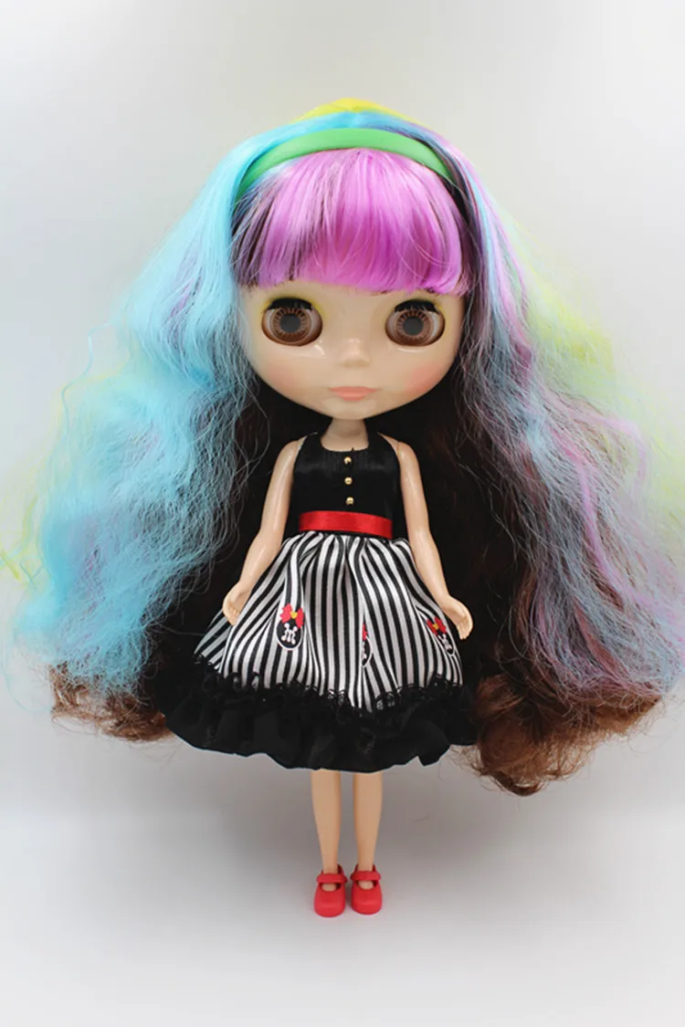 

Кукла Blygirl с радужными волосами, кукла с телом Blyth, модная Кукла с возможностью смены макияжа