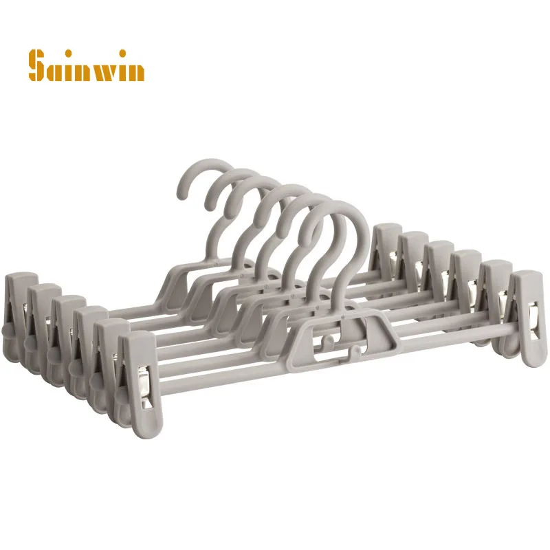

Sainwin 10pcs/lot Adult plastic hanger multi-function pant skirt rack