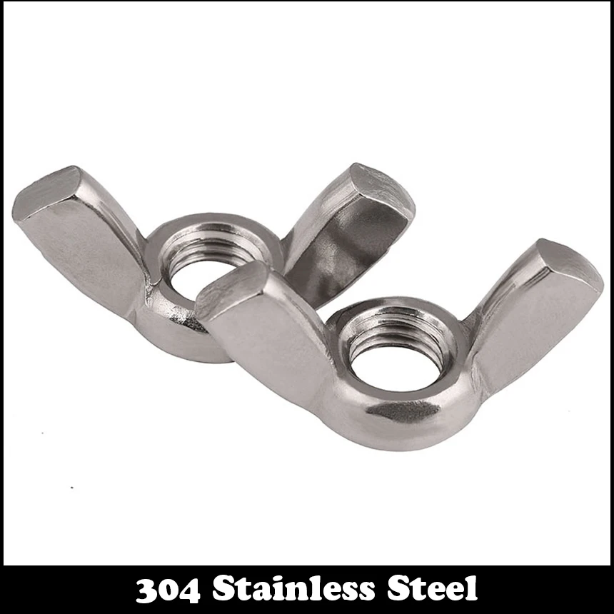 M3 M4 M5 M6 201 304 316 Stainless Steel 201SS 304SS 316SS DIN315 Hand Twist Tighten Metric Nuts Claw Thumb Butterfly Wing Nut