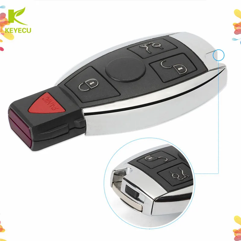 KEYECU Replacement4 Button 315/433 MHz for MERCEDES BENZ  Keyless Entry Remote Smart Key FOB FCC ID# IYZDC07, IYZDC10, IYZDC11