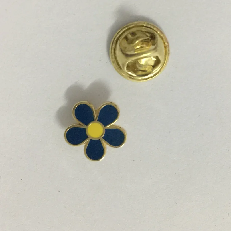 100pcs wholesale factory custom Freemasonry 10mm blue flower lapel pin mason very cute brooch pins badges