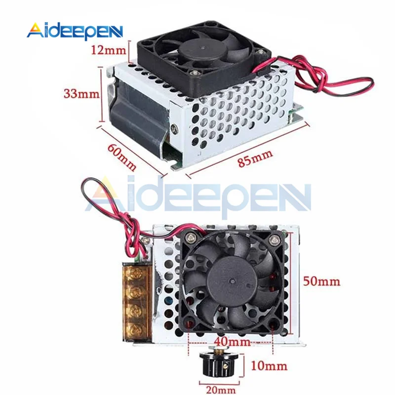 High Power  AC 220V 4000W SCR Electric Voltage Regulator Dimmer Temperature Regulator Motor Speed Controller With Fan