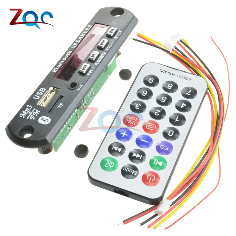 7-12V Car Bluetooth MP3 Decoder Board Decoding Player Module Support FM Radio USB/TF LCD Screen Remote Controller