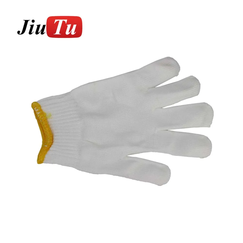 Guantes de lino para uso en el trabajo, guantes de seguridad grandes para reparación mecánica, con placa de enfriamiento por congelación LCD, Color blanco