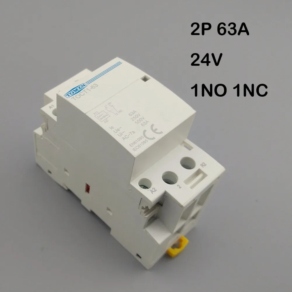 TOCT1 2P 63A AC 24V 50/60HZ 1NO 1NC Din rail Household ac Modular contactor