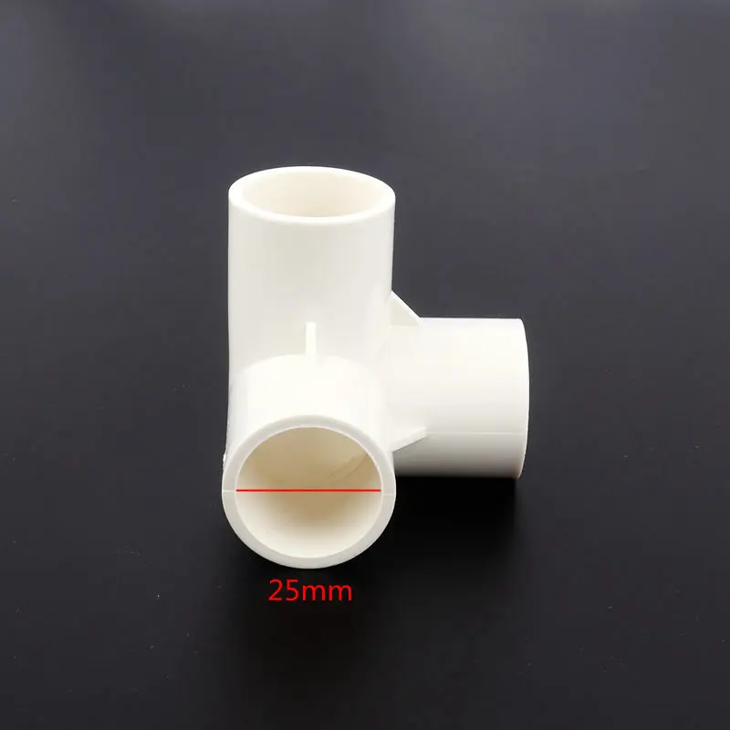 2pcs Inner Diameter 25mm 3-Way PVC Connector White Plastic Elbow Tee PVC Fitting