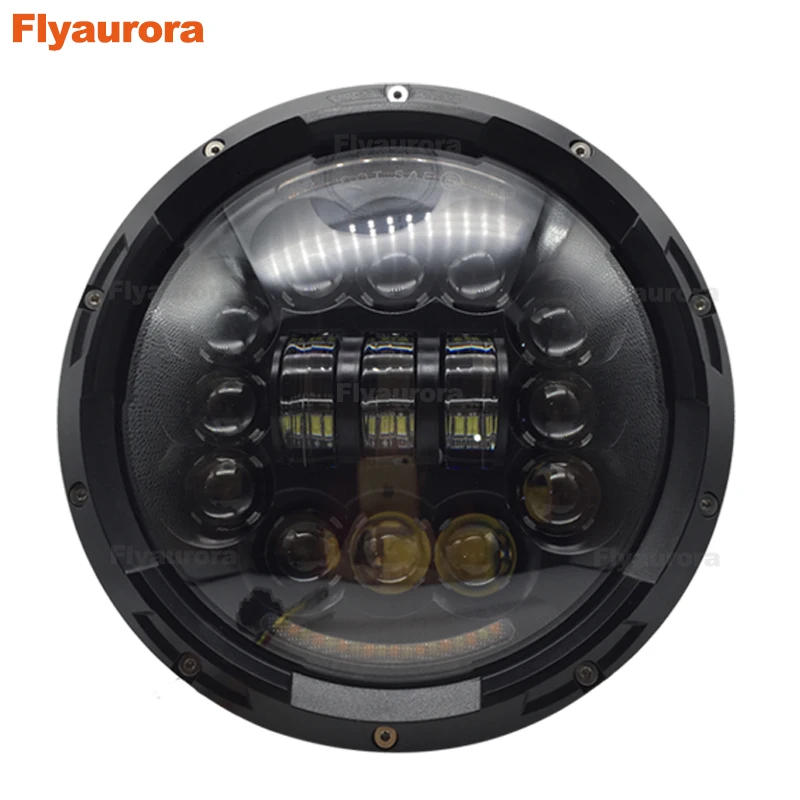 For Jeep Wrangler Led Headlight 7inch 90W Round High Low Beam Lights H4 H13 Adapter Headlamp For Off Road 4x4 Nissan Motorcycles