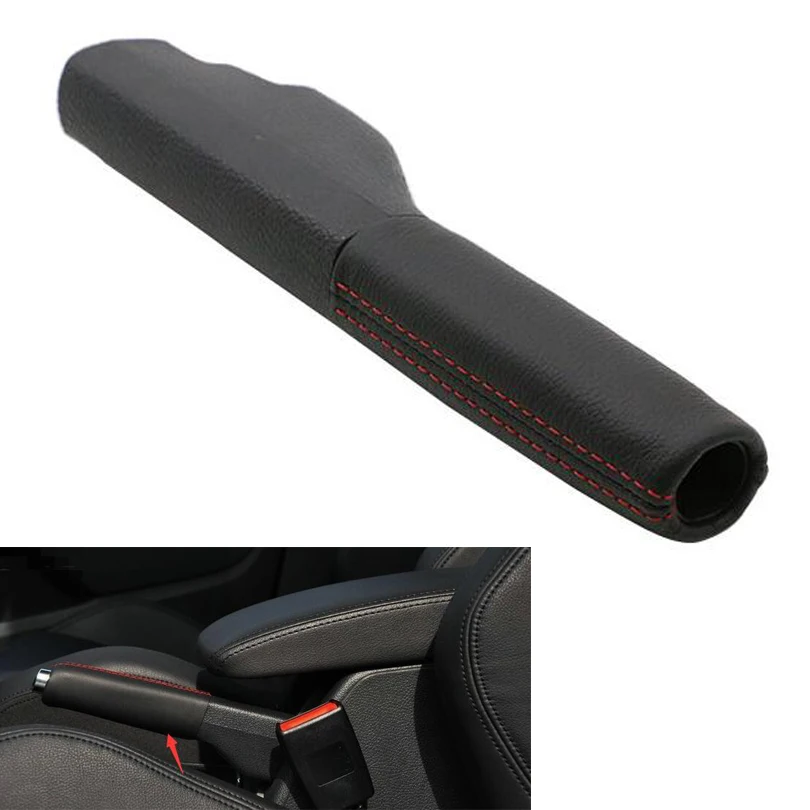 JXKaFa For VW Jetta Golf Rabbit GTI EOS MK5 MK6 Car Leather Handbrake Parking Handle Cover Replacement Interior Car Accessories