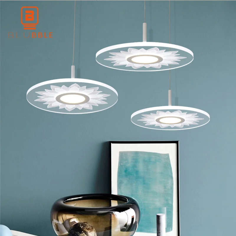 BLUBBLE Flowers Lamp Pendant Lights Material of Acrylic Lotus DIY Lamp Shape Bedroom/shops LED Light Fixture