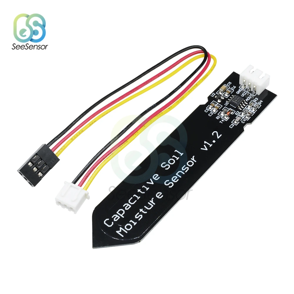 O módulo capacitivo do sensor da umidade do solo não é fácil corroer a relação resistente à corrosão da gravidade 3pin larga do fio 3.3 5.5v da tensão