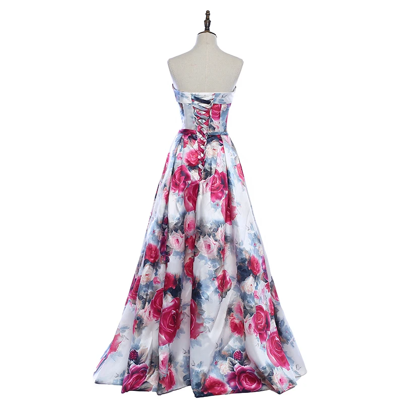 FADISTEE New Arrival Gorgeous Style Dress Evening Prom Party Floral Print Pattern Vestido De Festa Sexy Strapless Style Dress