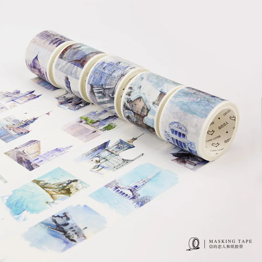 4cm*7m Travelling The World Buildings Washi Tape Adhesive Tape DIY Scrapbooking Sticker Label Masking Tape