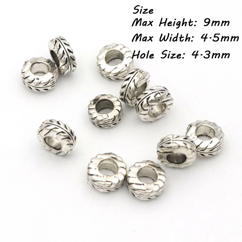 20pc Große Loch Europäischen Lose Spacer Metall Perlen Für Hand Schmuck Machen Diy Halskette Armband Zubehör Großhandel – Detail 8
