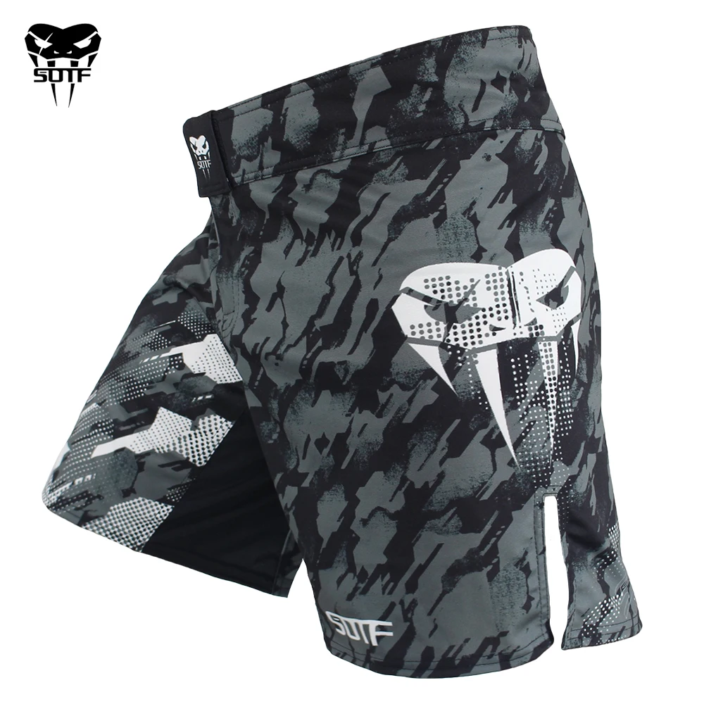 

SOTF mma Adults Venomous snake Camouflage Men Women geometric boxing shorts Tiger Muay Thai mma shorts clothing fight sanda mma