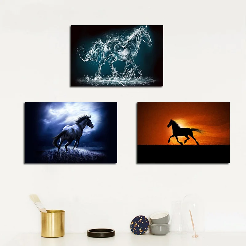 Abstract Horse Canvas Painting Posters and Prints Nordic Wild Animal Scandinavian Art Modern Wall Picture For Living Room