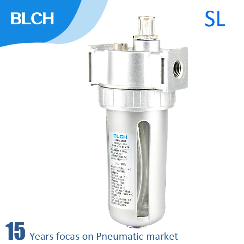 BLCH air filter FRL regulator lubricator combination SL200 300 400 AIR OILER PNEUMATIC OIL FOG LUBRICATOR BSP 1/4