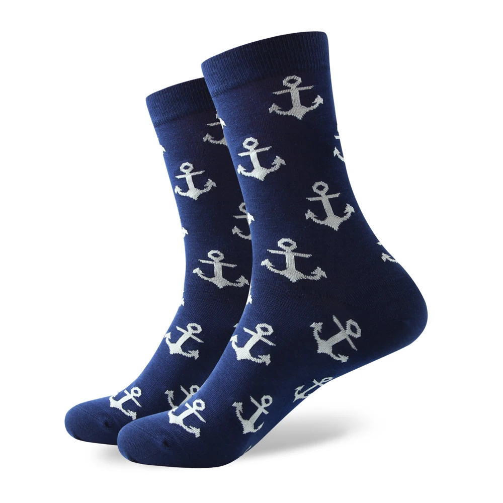 New style  men\'s combed cotton ANCHOR SOCKS Wedding socks Free shipping US size(7.5-12)