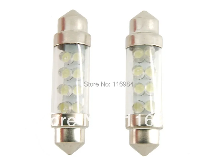 1pcs  X White 39mm 8LED Festoon LED Dome License Plate Interior Bulb Lamp DC12V 40LM