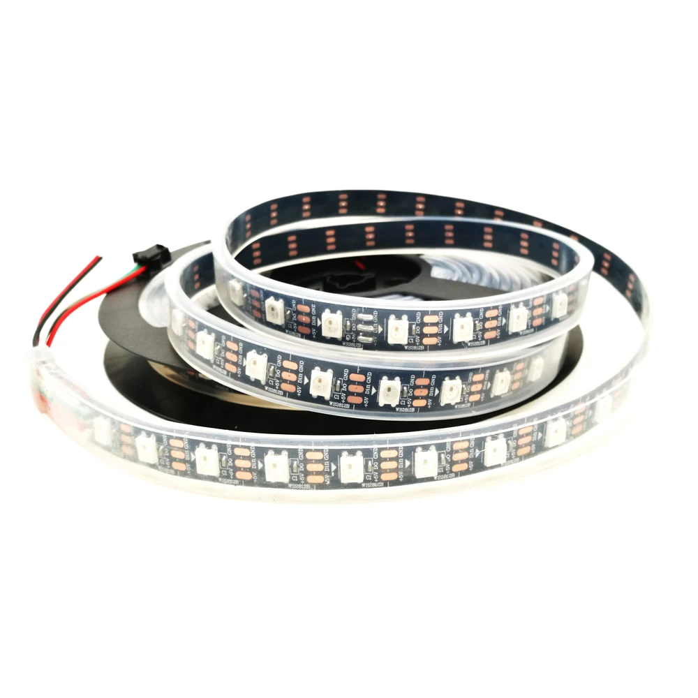 

50m/lot Led strip WS2812b Pixels Addressable individual Dream Magic color Black PCB 1m/2m/3m/4m/5m waterpfoof ip67 DC5V 60leds/m