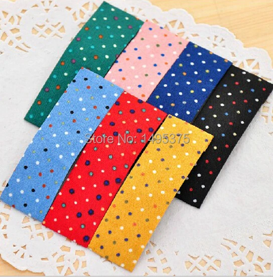 100pcs/LOT Polka dot  Hair Clip ribbon covered little Girl Hair clip