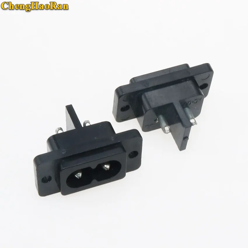 ChengHaoRan 1pcs 2Pin AC Power Socket Connector IEC 320 C8 replacement AC Electrical Sockets