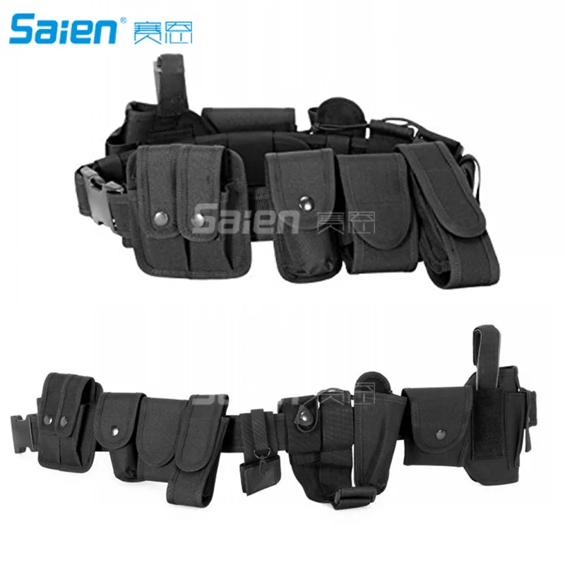 10 in 1 Hunting Holsters & Pouches Utility Tactical Belt  Police Gear Heavy Duty Nylon Combat Officer Equipment